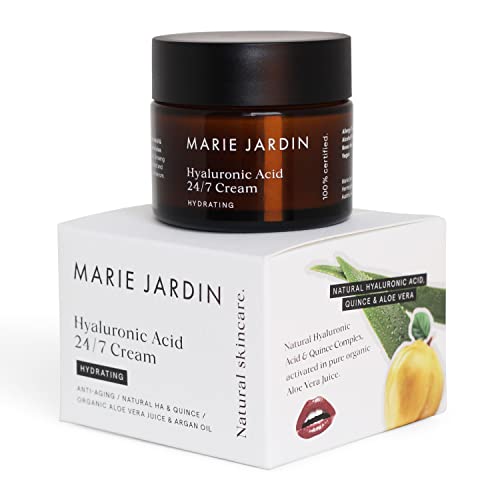 MARIE.JARDIN - Hyaluron Creme 50 ml, Feuchtigkeitscreme mit Aloe Vera und Quitte, 24/7 Tag- und Nachtcreme, Naturkosmetik für Gesicht, Hals, Dekolleté, Augen - Anti-Falten, für Frauen und Männer (1) von MARIE.JARDIN