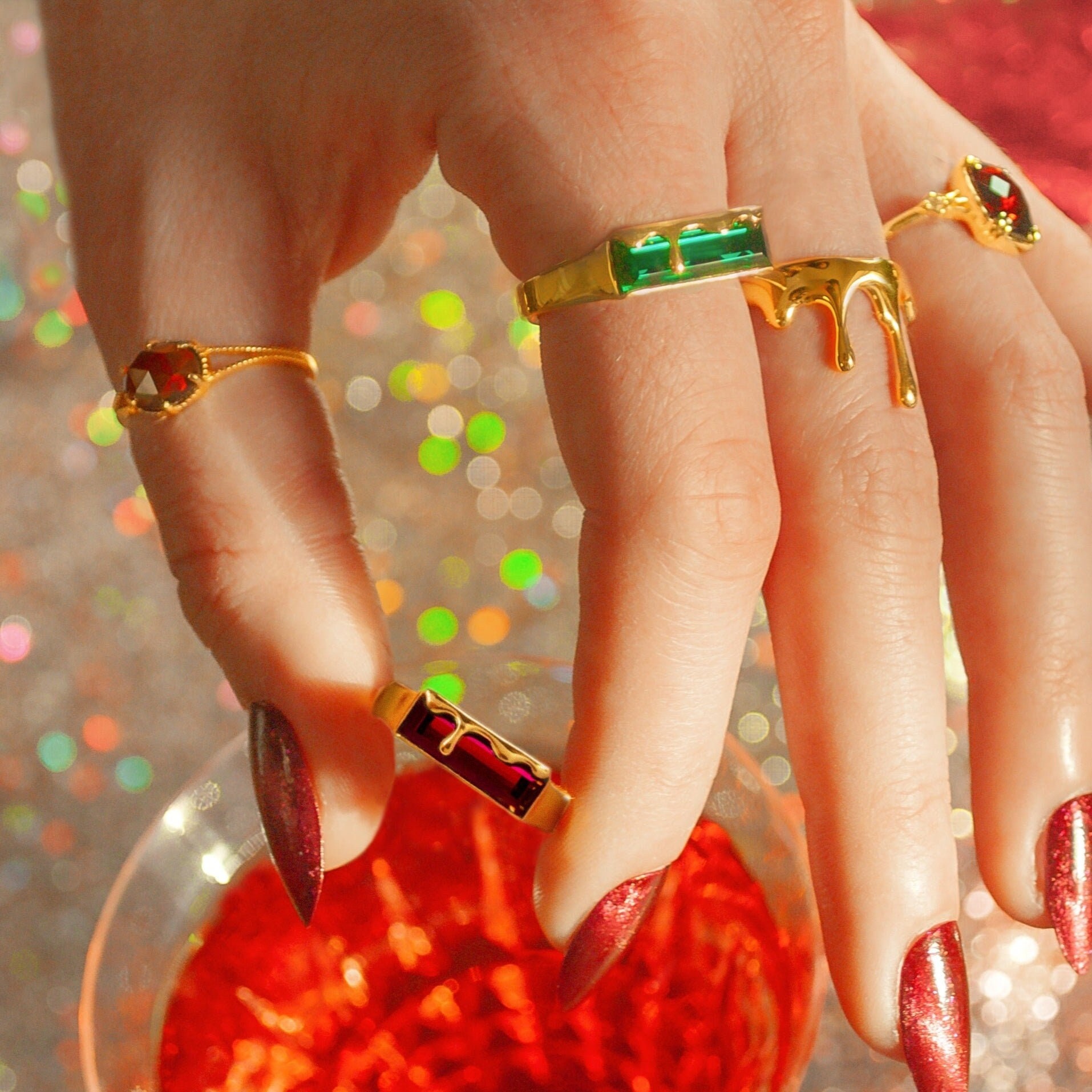 Tropfender Edelstein Ring von MARIEJUNEJewelry