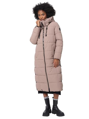 Damen Winterjacke Steppmantel lang gesteppter Mantel Winter Parka Jacke warm B985 [B985-Nadeshik-Taup-Grey-Gr.5XL] von MARIKOO