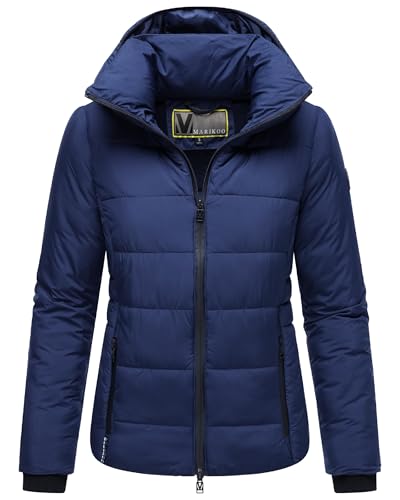 MARIKOO Basic Damen Steppjacke kurz mit Kapuze Radaa 16 Navy Gr. 6XL von MARIKOO