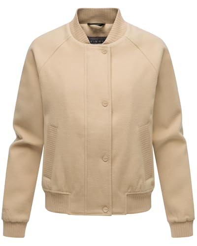 MARIKOO Damen Blousonjacke leichte Übergangsjacke in Woll-/Fleece-Optik Zunaa 16 Beige Gr. XL von MARIKOO