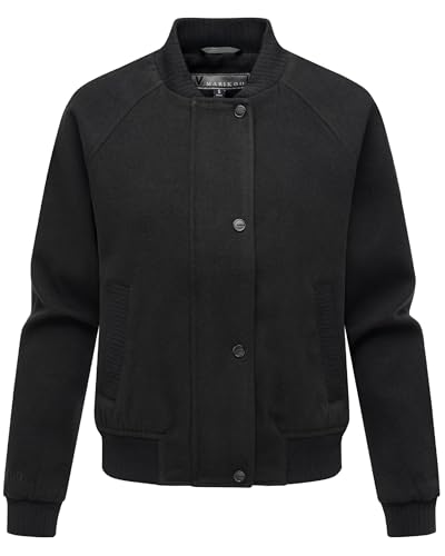 MARIKOO Damen Blousonjacke leichte Übergangsjacke in Woll-/Fleece-Optik Zunaa 16 Black Gr. XL von MARIKOO