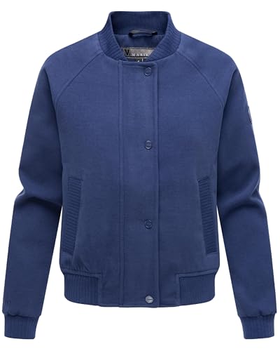 MARIKOO Damen Blousonjacke leichte Übergangsjacke in Woll-/Fleece-Optik Zunaa 16 Navy Gr. M von MARIKOO