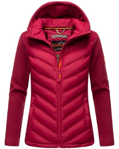 MARIKOO Damen Fleece Hybrid Jacke Trekking Wanderjacke Übergangsjacke [B929-Haruna-Fuchsia-Gr.L] von MARIKOO