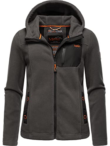 MARIKOO Damen Fleecejacke warm mit Kapuze Mount Iwaki Anthracite Gr. XS von MARIKOO
