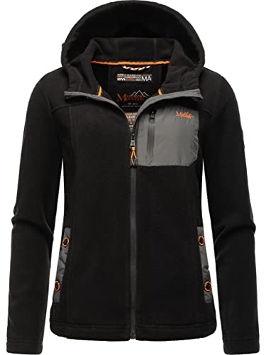 MARIKOO Damen Fleecejacke warm mit Kapuze Mount Iwaki Black Gr. S von MARIKOO