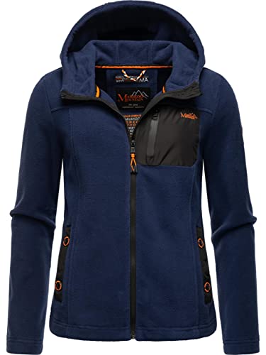 MARIKOO Damen Fleecejacke warm mit Kapuze Mount Iwaki Navy Gr. S von MARIKOO