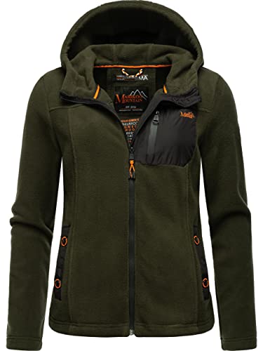 MARIKOO Damen Fleecejacke warm mit Kapuze Mount Iwaki Olive Gr. XL von MARIKOO