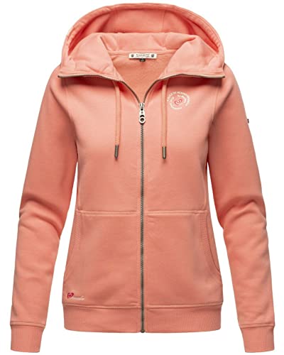 MARIKOO Damen Herbst Sweat Jacke Sweatshirt Kapuzenpullover Übergangs Jacke Sweater SETSUNAA, Farbe:Apricot, Größe:L 40 von MARIKOO