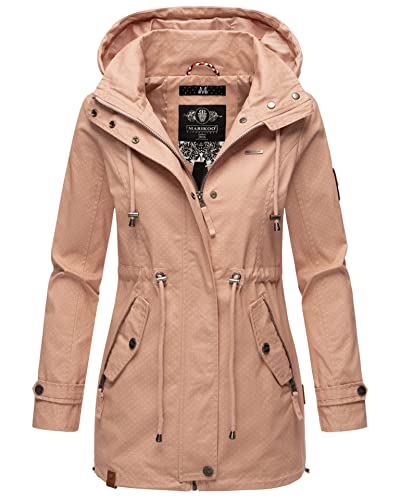 MARIKOO Damen Jacke Frühling Übergangsjacke leicht Parka Mantel Kapuze B690 [B690-Nyok-Light-Rose-WP-Gr.M] von MARIKOO