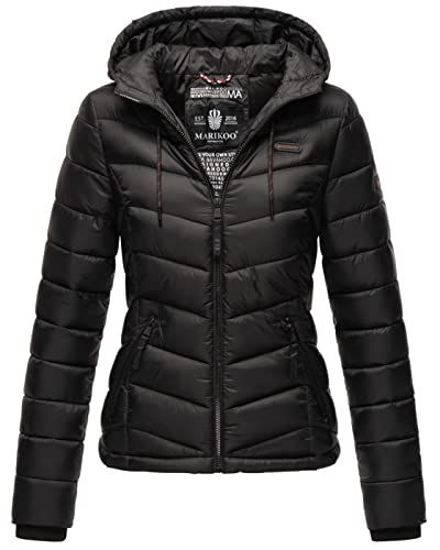 MARIKOO Damen Jacke Steppjacke Winter Übergangsjacke gesteppt Herbst B403 [B403-Kuala-Schwarz-Gr.XL] von MARIKOO