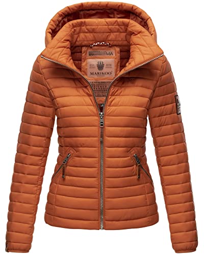 MARIKOO Damen Jacke Steppjacke Übergangsjacke gesteppt B839 [B839-Löwe-Cinnamon-Gr.M] von MARIKOO