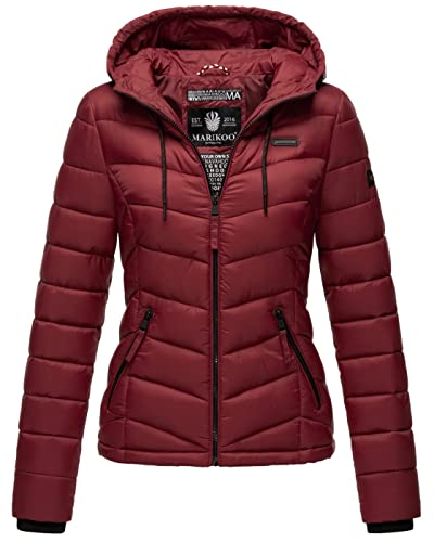 MARIKOO Damen Jacke Steppjacke Winter Übergangsjacke gesteppt Herbst B403 [B403-Kuala-Bordeaux-Gr.L] von MARIKOO