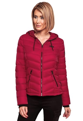 MARIKOO Damen Jacke Steppjacke Winter Übergangsjacke gesteppt Herbst B403 [B403-Kuala-Fuchsia-Gr.M] von MARIKOO