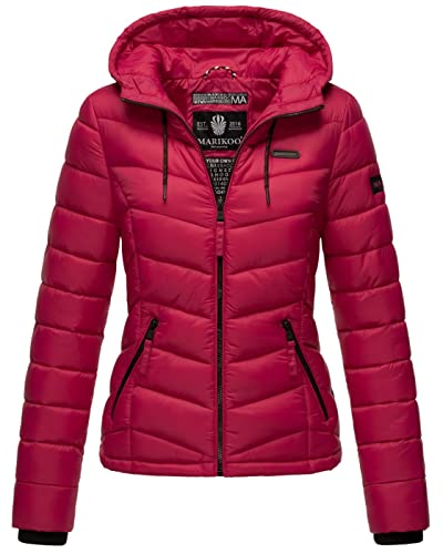 MARIKOO Damen Jacke Steppjacke Winter Übergangsjacke gesteppt Herbst B403 [B403-Kuala-Fuchsia-Gr.S] von MARIKOO