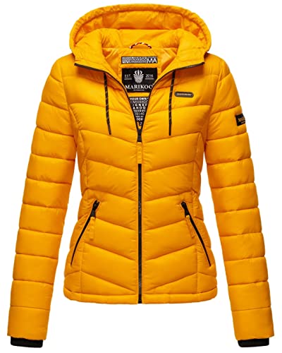 MARIKOO Damen Jacke Steppjacke Winter Übergangsjacke gesteppt Herbst B403 [B403-Kuala-Gelb-Gr.M] von MARIKOO