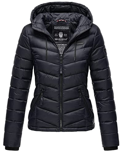 MARIKOO Damen Jacke Steppjacke Winter Übergangsjacke gesteppt Herbst B403 [B403-Kuala-Navy-Gr.S] von MARIKOO