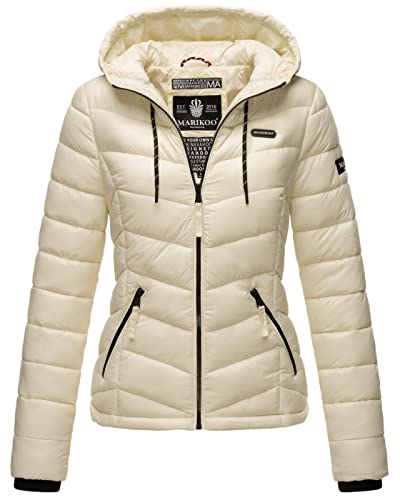 MARIKOO Damen Jacke Steppjacke Winter Übergangsjacke gesteppt Herbst B403 [B403-Kuala-Offwhite-Gr.XS] von MARIKOO