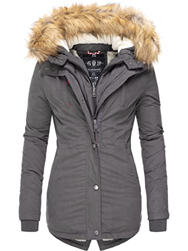 MARIKOO Damen Mantel Wintermantel Winterparka mit Kapuze Akira Anthrazit Gr. XXL von MARIKOO