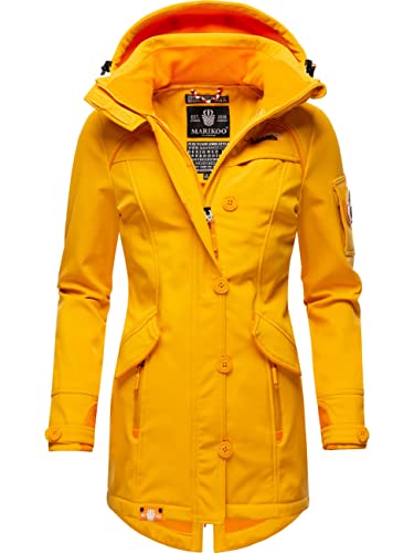 MARIKOO Damen Outdoor Parka Kurzmantel Outdoor Mantel wasserdicht mit Kapuze Soulinaa Amber Yellow Gr. M von MARIKOO