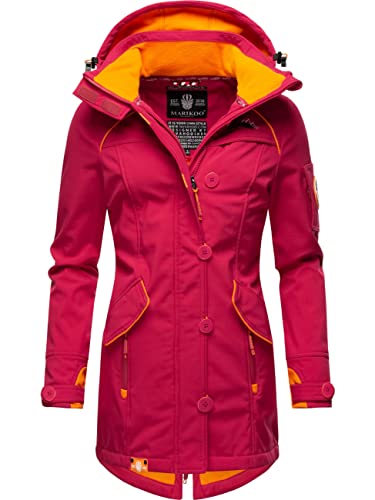 MARIKOO Damen Outdoor Parka Kurzmantel Outdoor Mantel wasserdicht mit Kapuze Soulinaa Fuchsia Gr. M von MARIKOO