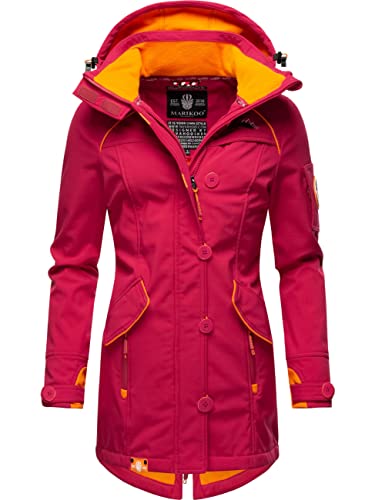 MARIKOO Damen Outdoor Parka Kurzmantel Outdoor Mantel wasserdicht mit Kapuze Soulinaa Fuchsia Gr. XS von MARIKOO