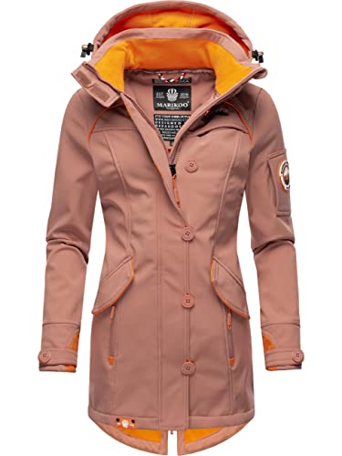 MARIKOO Damen Outdoor Parka Kurzmantel Outdoor Mantel wasserdicht mit Kapuze Soulinaa Terracotta Gr. XS von MARIKOO