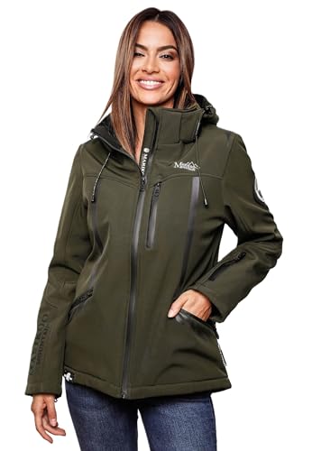 MARIKOO Damen Softshell Jacke Funktionsjacke Outdoor B928 [B928-Cho-Oyu-Dark-Olive-Gr.S] von MARIKOO