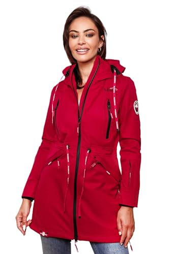 MARIKOO Damen Softshell Jacke Outdoor Funktionsjacke wasserabweisend mit warmen Teddyfleece B886 [B886 - Fuchsia Größe M - Gr. 38] von MARIKOO