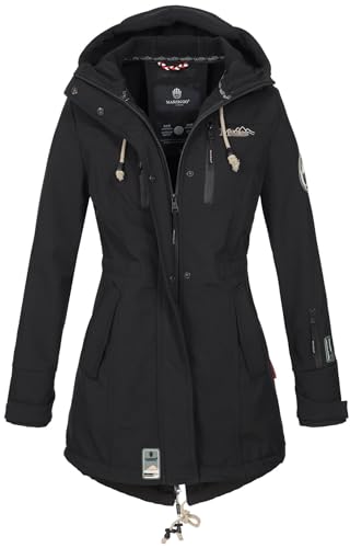 MARIKOO Damen Übergangsjacke Softshellmantel wasserdicht mit Kapuze Zimtzicke Schwarz Gr. XS MARIKOO Damen Übergangsjacke Softshellmantel wasserdicht mit Kapuze Zimtzicke Schwarz Gr. XS von MARIKOO