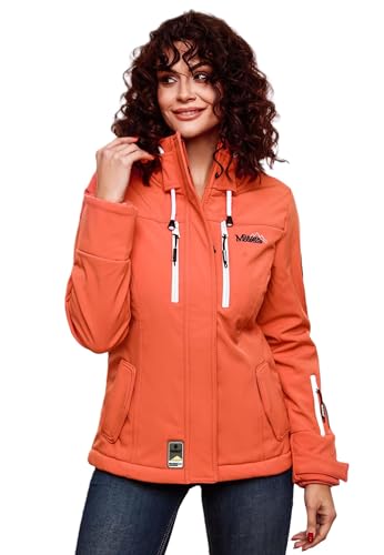 MARIKOO Damen Softshell Jacke Winterjacke wasserabweisend Outdoor B864 [B864-Kl.zicke-Coral-Gr.XL] von MARIKOO
