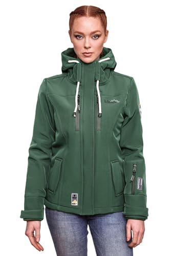 MARIKOO Damen Softshell Jacke Winterjacke wasserabweisend Outdoor B864 [B864-Kl.zicke-Dus.Grün-Gr.XL] von MARIKOO