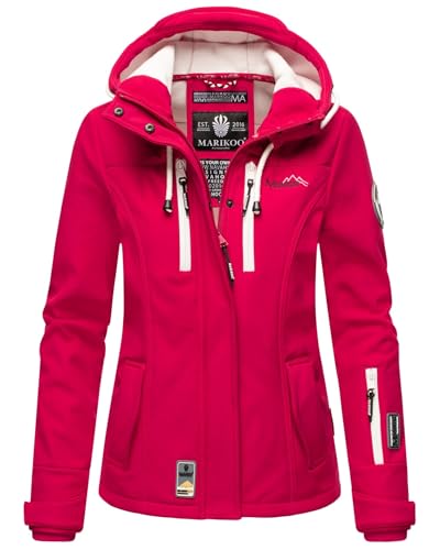 MARIKOO Damen Softshell Jacke Winterjacke wasserabweisend Outdoor B864 [B864-Kl.zicke-Fuchsia-Gr.XXL] von MARIKOO