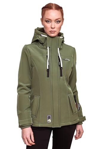 MARIKOO Damen Softshell Jacke Winterjacke wasserabweisend Outdoor B864 [B864-Kl.zicke-Olive-Gr.L] von MARIKOO