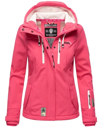 MARIKOO Damen Softshell Jacke Winterjacke wasserabweisend Outdoor B864 [B864-Kl.zicke-Pink-Gr.S] von MARIKOO