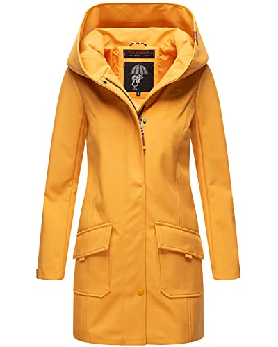 MARIKOO Damen Softshell Jacke Winterjacke wasserabweisend Outdoor lang B856 [B856-Maylee-Amber-Y.-Gr.S] von MARIKOO