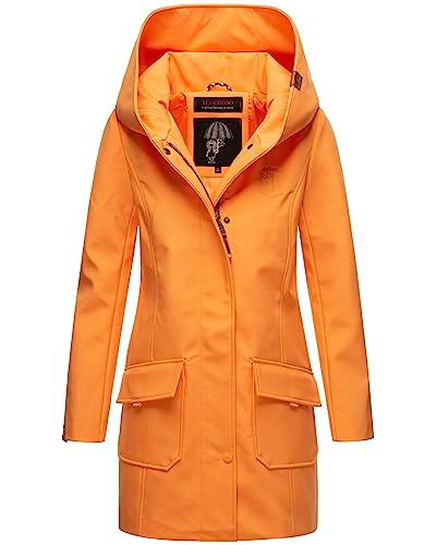 MARIKOO Damen Softshell Jacke Winterjacke wasserabweisend Outdoor lang B856 [B856-Maylee-Apricot-Sorbet-Gr.L] von MARIKOO