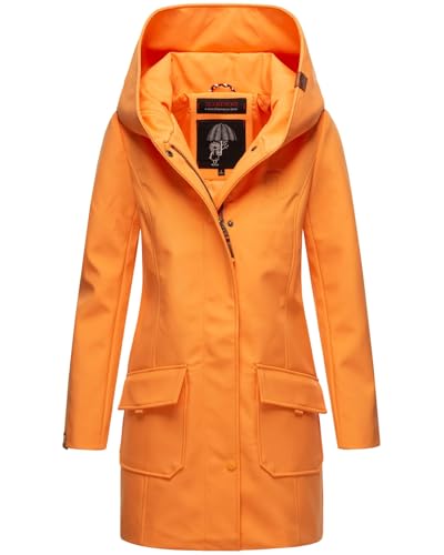 MARIKOO Damen Softshell Jacke Winterjacke wasserabweisend Outdoor lang B856 [B856-Maylee-Apricot-Sorbet-Gr.XXL] von MARIKOO