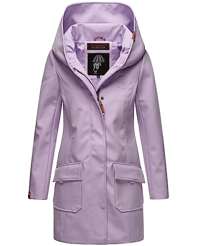 MARIKOO Damen Softshell Jacke Winterjacke wasserabweisend Outdoor lang B856 [B856-Maylee-Light-Lilac-Gr.M] von MARIKOO