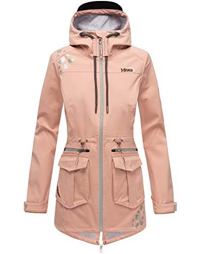 MARIKOO Damen Softshell Outdoor Jacke Übergangs Funktions Regen Mantel Ulissaa Rosa 40 - L von MARIKOO