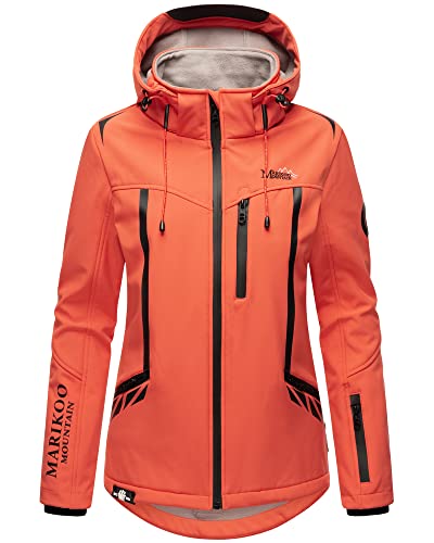 MARIKOO Damen Softshell Outdoor Übergangs Funktions Kurz Regen Jacke Mount-Cho-Oyu Coral 44 - XXL MARIKOO Damen Softshell Outdoor Übergangs Funktions Kurz Regen Jacke Mount-Cho-Oyu Coral 44 - XXL von MARIKOO