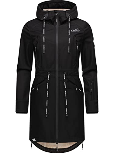 MARIKOO Damen Softshellmantel Funktionsmantel wasserdicht atmungsaktiv Racquellee Black Gr. XL von MARIKOO