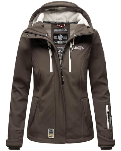 MARIKOO Damen Softshelljacke Übergangsjacke mit Kapuze Kleinezicke Anthracite Gr. 3XL von MARIKOO