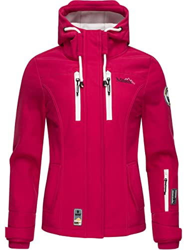 MARIKOO Damen Softshelljacke Übergangsjacke mit Kapuze Kleinezicke Fuchsia Gr. L von MARIKOO