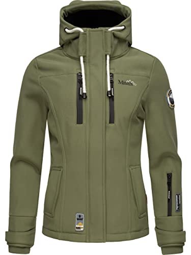 MARIKOO Damen Softshelljacke Übergangsjacke mit Kapuze Kleinezicke Green Gr. XL von MARIKOO