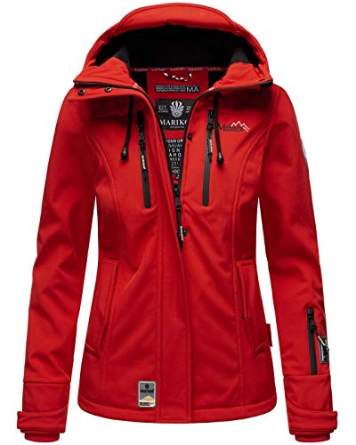 MARIKOO Damen Softshelljacke Übergangsjacke mit Kapuze Kleinezicke Red Gr. 3XL von MARIKOO
