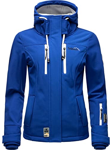 MARIKOO Damen Softshelljacke Übergangsjacke mit Kapuze Kleinezicke Royal Blue Gr. L von MARIKOO