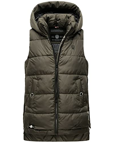 MARIKOO Damen Stepp weste Herbst Winter Übergangs Jacke bodywarmer Windbreaker Zarinaa, Farbe:Anthrazit, Größe:S 36 von MARIKOO