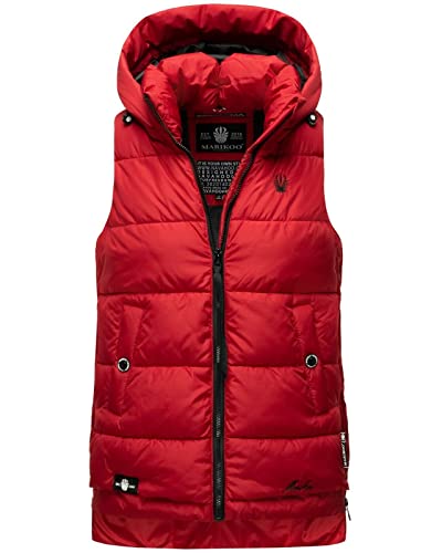 MARIKOO Damen Stepp weste Herbst Winter Übergangs Jacke bodywarmer Windbreaker Zarinaa, Farbe:Rot, Größe:M 38 von MARIKOO