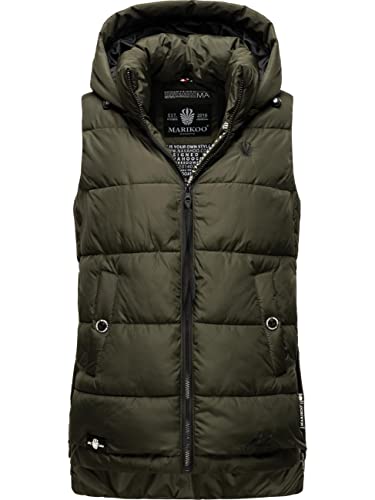 MARIKOO Damen warme Winter Steppwese mit Kapuze Zarinaa Olive Gr. M von MARIKOO